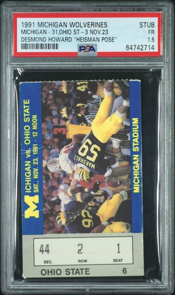 DESMOND HOWARD “HEISMAN POSE” GAME 1991 TICKET STUB 11/23/91