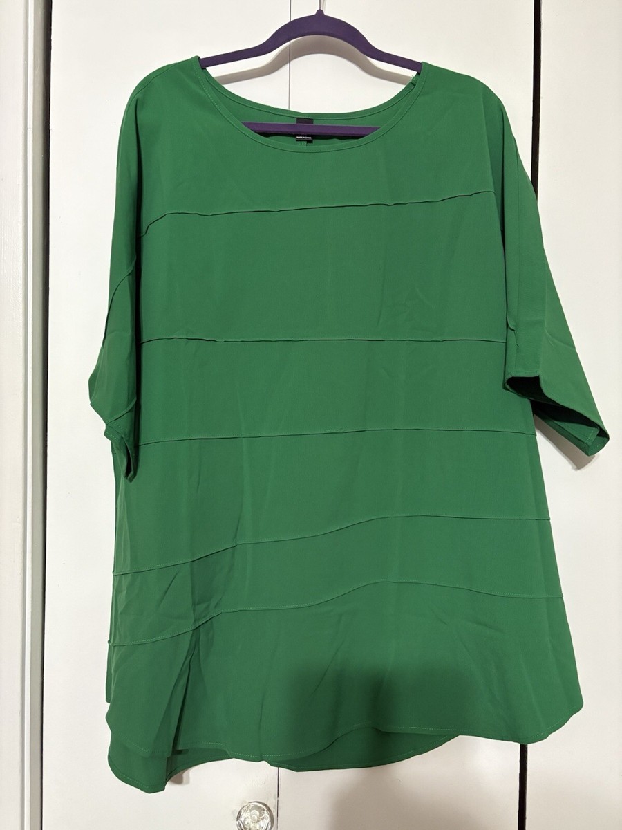 NEW! SHEIN CURVE Women's Plus Size 3XL Top/Blouse Solid Emerald Green Shirt  | eBay