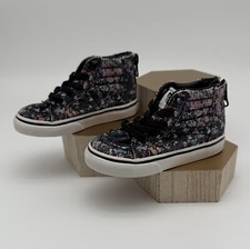 VANS Sk8 Hi Kids Girl's Black Floral Hi Top Sneakers Shoes Size 6 Missy