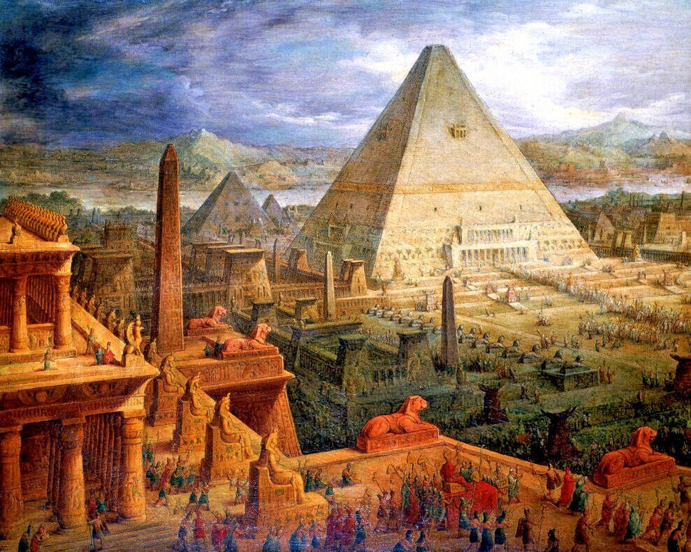 Temple Of Ancient Egypt Egyptian Pyramid Painting - 8