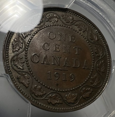 1919 Canada One Cent PCGS MS63BN Bronze Coin 1C George V Gold Shield Secure - Picture 10 of 15