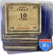 1943 WW2 Allied Military Currency Italy 10 LIRE World War II AMC *JB's Coins*