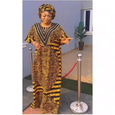 African Women Print Kaftan Long Dress Loose Boubou Dashiki Robe Ankara Maxi Gown