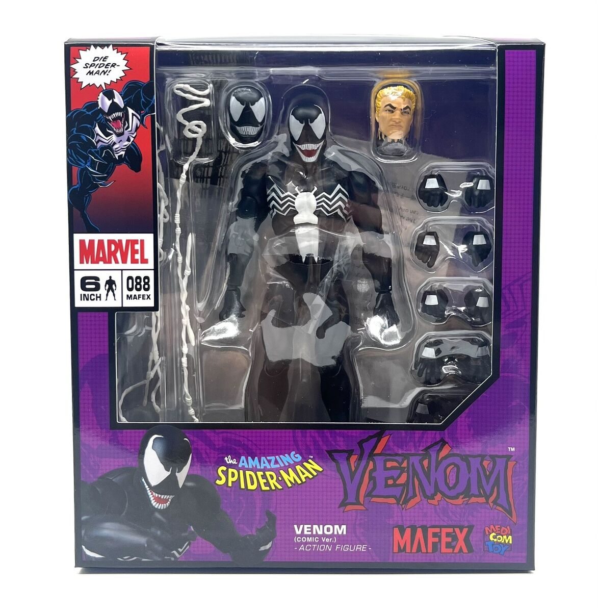 MEDICOM TOY MAFEX 088 VENOM COMIC Ver. Figure Spider-Man MEDICOM TOY MAFEX 088 VENOM COMIC Ver. Figure Spider-Man