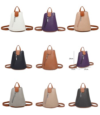 Damen Kunstleder Rucksack Schulterrucksack Backpack Tasche Henkeltasche