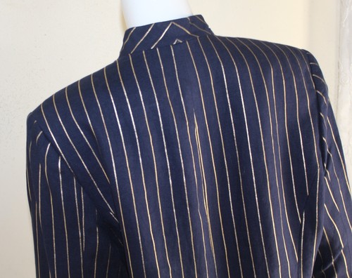 NWT Ralph Lauren Sz 16 Navy Gold Linen Military 3/4 Rich Nautical Jacket Blazer - Picture 11 of 11