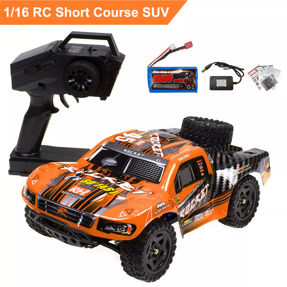 1 16 carros RC sem escova 55 kmh de alta velocidade grande carro de controle  remoto 4x4 Off Road Monster Truck - Dular