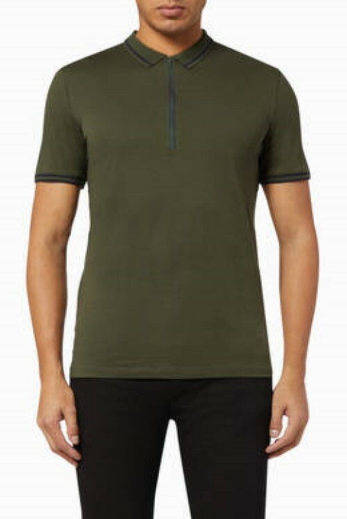 AX Armani Exchange Mens 100 Cotton Short Sleeve Polo Shirt Olive XL 9790₽