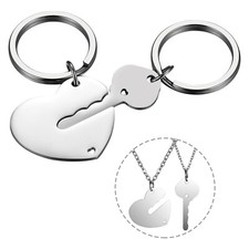 Boyfriend Girlfriend Couple Gifts Key to your Heart Keychain with Necklace Chain