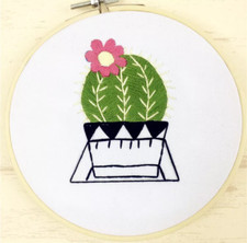 Embroidery Kit For Beginner Flower Design DIY Home Wall Decor Cactus