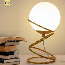 Lampada DA tavolo tripode G9 sfera vetro bianco luce comodino scrivania ufficio