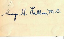 RARE!! "Maryland Congressman" George Hyde Fallon Hand Signed 3X5 Card