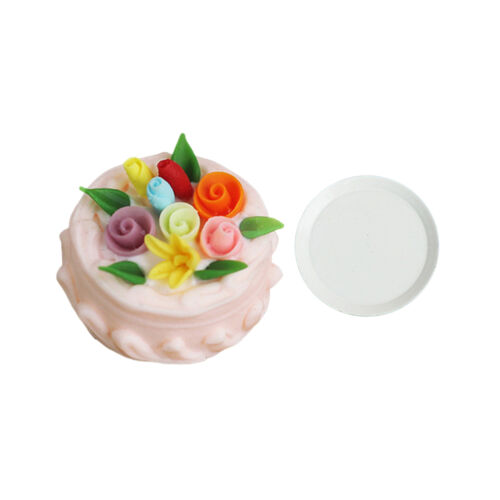 1 Set Dollhouse Cake Anti-crack Decoration Miniature Food Play Cake Toy Smooth