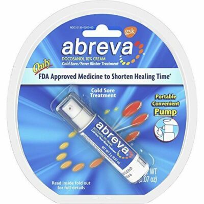 Abreva Cold Sore Fever Blister Treatment Pump EXP 06/2026/ 2g (.07 Oz)