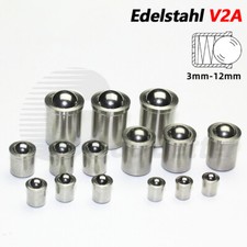 Kugelst&ouml;ssel Kugelrolle Rostfrei Edelstahl V2A Federnde Druckst&uuml;ck Ball M3 - M12