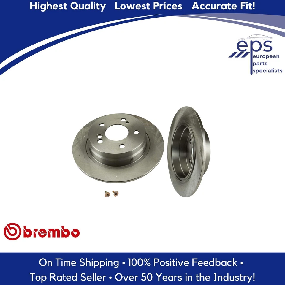 Rotores de disco de freio traseiro L & R Select 1990-95 Mercedes SL Brembo 129 423 00 12 - Imagem 2 de 4