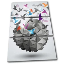 Birds Geometric Design Colourful Abstract TREBLE CANVAS WALL ART Picture Print