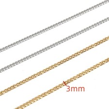 5meters/lot Stainless Steel 3mm Curb Link Chains for diy Jewelry Making