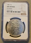 1887 Morgan Silver Dollar, NGC UNC Details (Cln) - Beautiful Surfaces and Luster