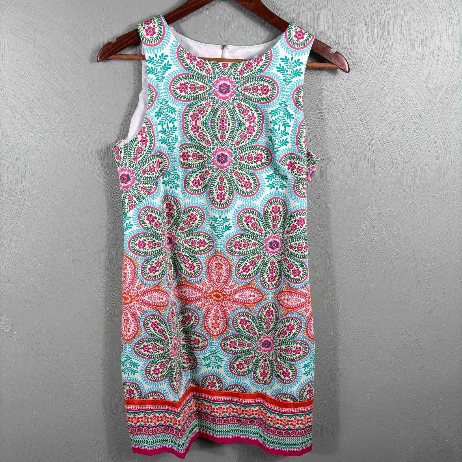 VETEMENTS Abito smanicato stile londinese donna taglia 8 multicolore festivo floreale paisley