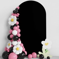 7.2FT Black Spandex Wedding Arch Cover for Party Ceremony and Event Decor