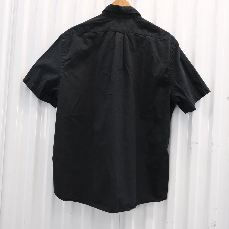 Camisa Ralph Lauren Peso Pluma Sarga Manga Corta Abotonada Negra Para Hombres XL Foto 2 de 4