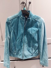 Valerie Stevens Vintage Teal Suede Leather Jacket