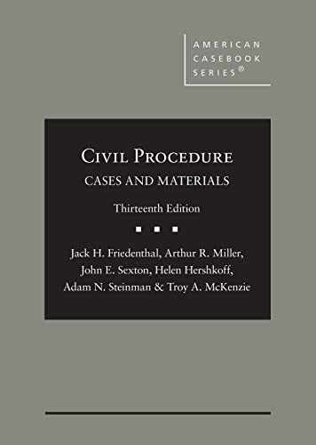 Civil Procedure: Cases - Hardcover, By Friedenthal Jack; Miller - Acceptable N