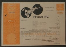 Pfizer Inc. 1975 500 akcji