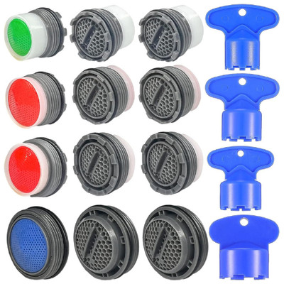 Faucet Aerator Kit 12pcs, Replacement Inserts w/ Removal Key M16.5 24mm