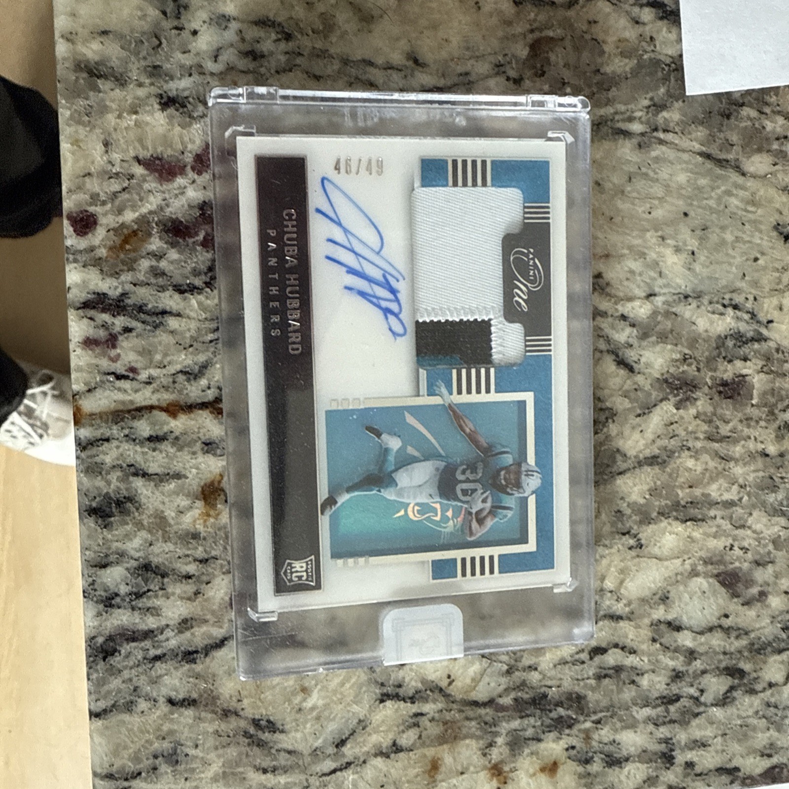 2021 Panini One Premium Patch Autographs # 133 Chuba Hubbard /49 Rookie RPA