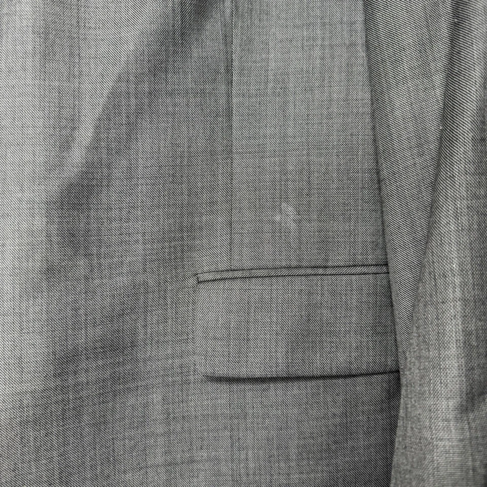 Stafford Gray Classic Fit Suit Coat and Pants Set 46R Pants 40x30 Sold As Is - Image 3 of 4