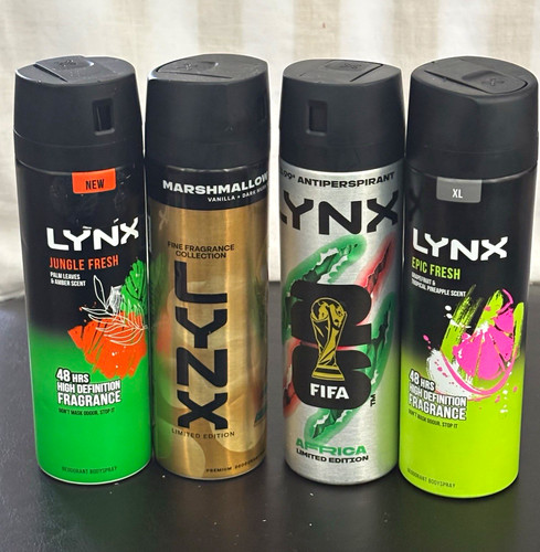 4x Lynx sprays including epic fresh jungle fresh Africa Limited edition