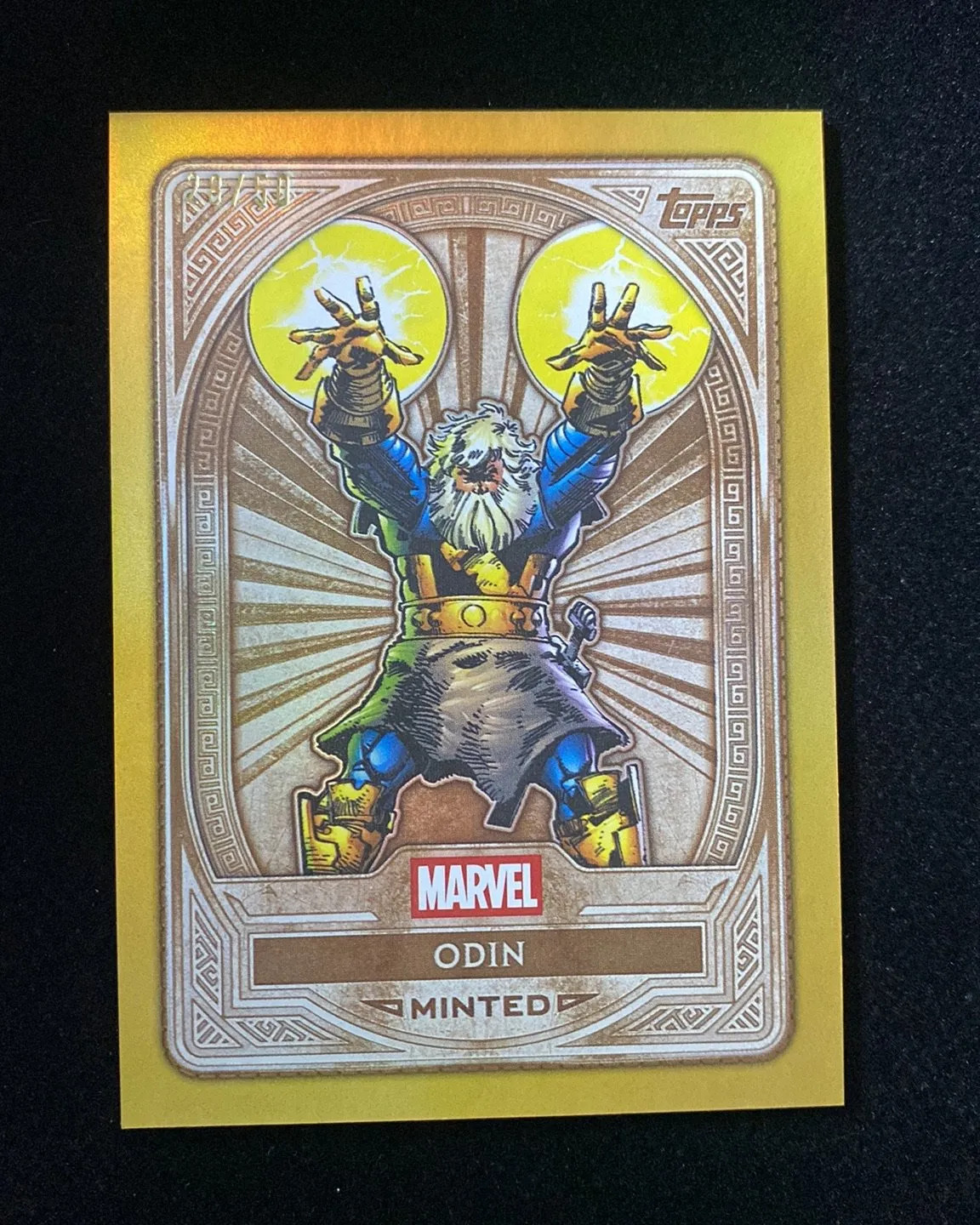 2025 Topps Marvel Mint Bronze Minted Card Gold #11 Odin 29/50 gav