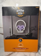 Hyde And Eek Skull Led 15" Tall Cool White And Purple Led Bulbs Indoor Outdoor