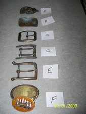 Lot of 6 Vintage Belt Buckles