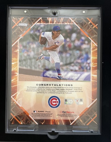 2025 Fanatics Under Wraps Emanate Shota Imanaga Orange Auto 16/25 Chicago Cubs - Picture 2 of 3