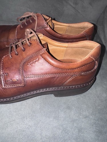ECCO Brown Oxfords Shoes Mens Size 47 Formal Dress Leather Fancy Lace Up - Picture 10 of 18