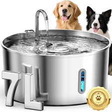 Dog Water Fountain Stainless Steel, 7L/236oz Dog Water Bowl Dispenser for Lar...