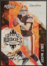 2010 Score Hot Rookies Signatures Colt McCoy RC Auto SP /25 Jersey Number 1/1