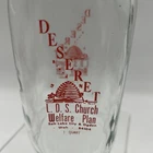 Vintage Deseret LDS Church Welfare Plan Milk Bottle 1 Quart Glass Beehive Utah