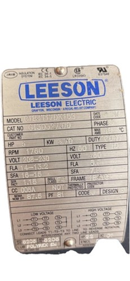 #ad LEESON WASHDOWN BRAKE MOTOR 184TC FRAME 1760 RPM CONT DUTY 60HZ 230 460 VOLT 5HP $399.99