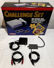 Nintendo NES Challenge Set Console With 12 Games And Cleaning Kit.