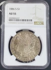 *TONING* 1886-S US Morgan Silver Dollar - NGC AU 55