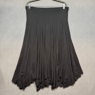 Moa Moa Midi Maxi Skirt Witchy Boho Flowy Black XL Whimsigoth Gothic *Altered