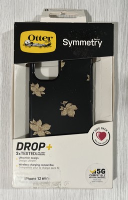 OtterBOX Symmetry Series Phone Case for iPhone 12 mini - Black With Gold Floral