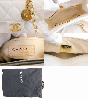 Chanel AS3690 Hobo Bag Leather White Gold Hardware N Chanel AS3690 Hobo Bag Leather White Gold Hardware N