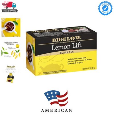 Lemon Lift Black Teabags Box, Caffeinated, 20 Count, Pack of 6