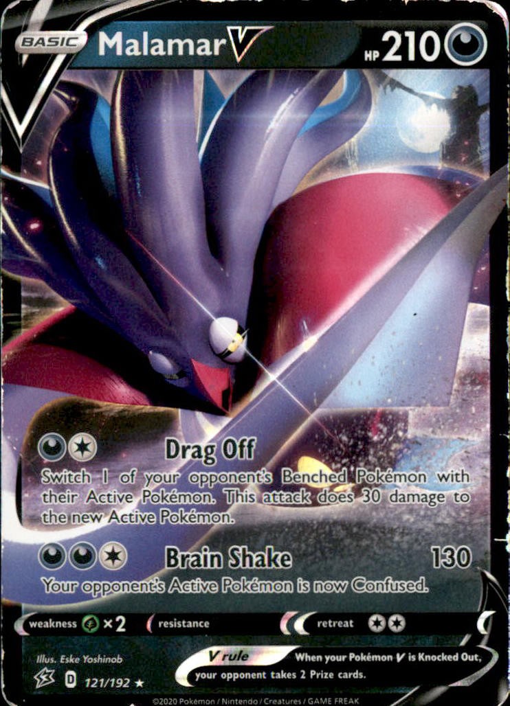 Malamar V 121/192 Holo V Rare Rebel Clash Pokemon HP