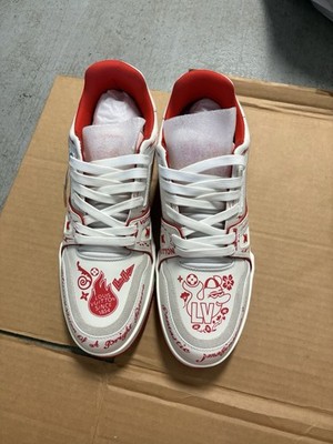 Louis Vuitton Trainer Comic Motiffs Graphic Print White Red Men's Sneaker